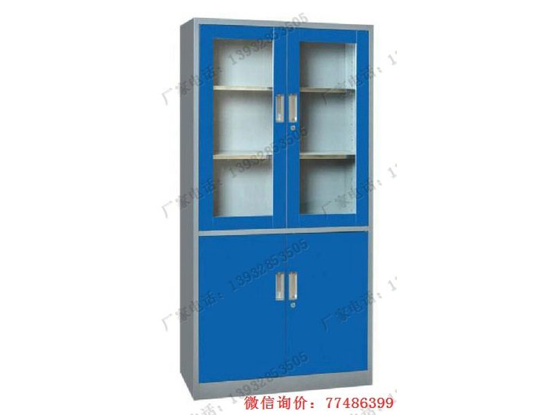 威海鐵皮藍色玻璃器械柜